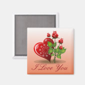 Spiral Heart en Red Rose Magneet (Voorkant / Achterkant)