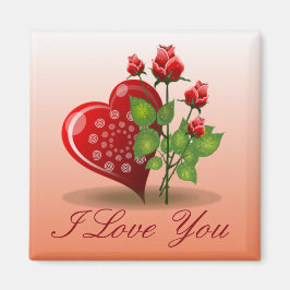 Spiral Heart en Red Rose Magneet