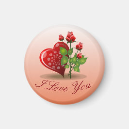 Spiral Heart en Red Rose Magneet