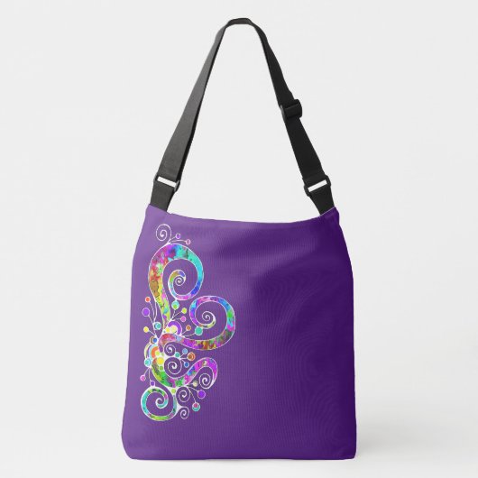 Spiral Heart Hand Gepiliseerd Design 2 Crossbody Tas (Voorkant)