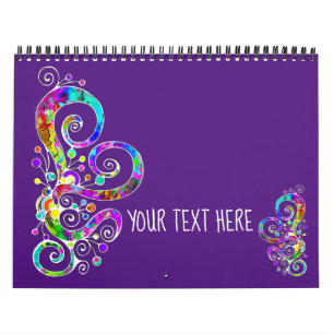 Spiral Heart Hand Gepiliseerd Design 2 Kalender