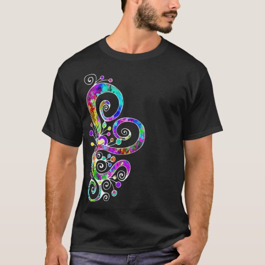 Spiral Heart Hand Gepiliseerd Design 2 T-shirt (Voorkant)