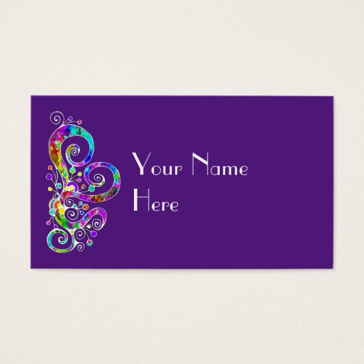 Spiral Heart Hand Gepiliseerd Design 2 Visitekaartje (Voorkant)