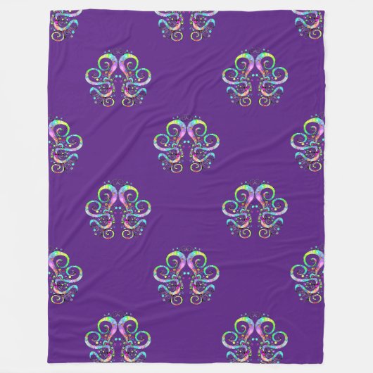 Spiral Heart Hand geschilderd ontwerp 3 Fleece Deken (Voorkant)