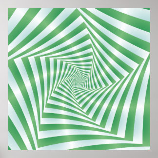 Spiral in groen en Bleek blauw Poster