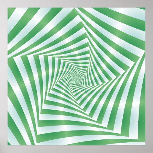 Spiral in groen en Bleek blauw Poster (Voorkant)