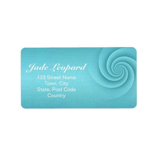 Spiral in Turquoise Borhed Metal Texture Print Etiket (Voorkant)