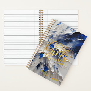 Spiral journal A5 blauw en wit abstract Notitieboek
