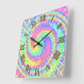 Spiral kaleidoscoop DYE ROMAN NUMBERS Vierkante Klok (Hoek)