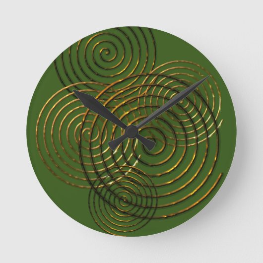 Spiral Keltisch symbool goud metaal Ronde Klok (Voorkant)