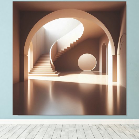 Spiral Light Architecture Canvas Afdruk (Insitu (Houten vloer))