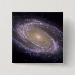 Spiral Messier 81 Vierkante Button 5,1 Cm