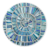 Spiral Mosaic Art - Aquamarijn Keramische Knop (Voorkant)