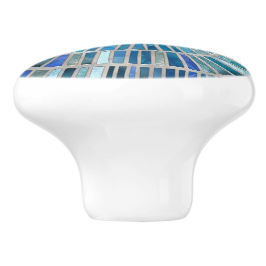 Spiral Mosaic Art - Aquamarijn Keramische Knop (Zijkant)