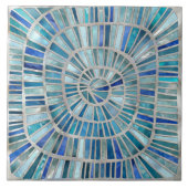 Spiral Mosaic Art - Aquamarijn Tegeltje (Voorkant)