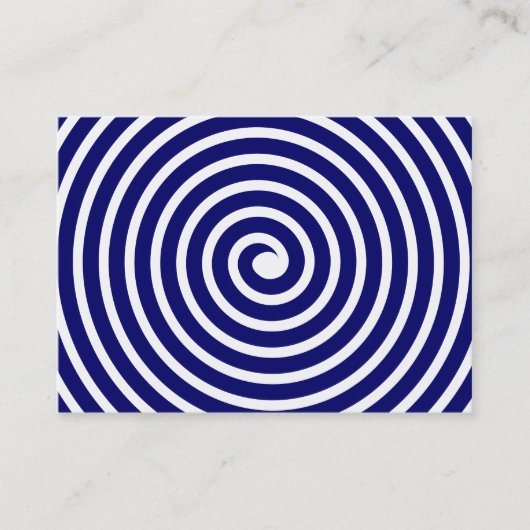 Spiral Motif - Deep Navy and White Visitekaartje (Voorkant)