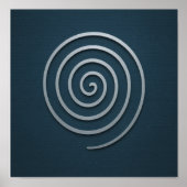 Spiral Navy Silver Poster (Voorkant)