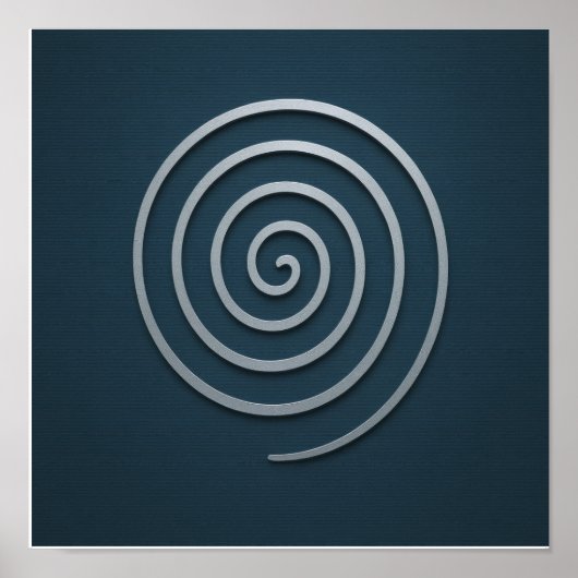 Spiral Navy Silver Poster (Voorkant)