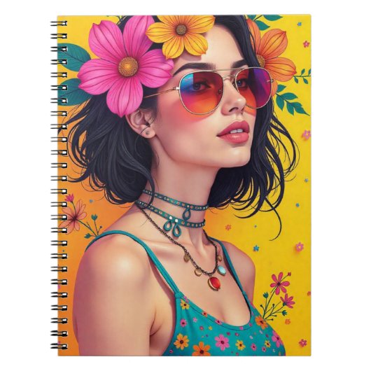 Spiral Note Boek met floraal ontwerp Notitieboek (Voorkant)
