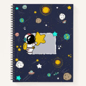 Spiral NotebooAstronaut Buitenste Ruimte Cartoon k Notitieboek (Voorkant)