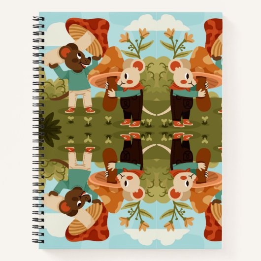 Spiral notebook cover showing a whimsical notitieboek (Voorkant)
