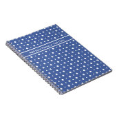 Spiral notebook, donkerblauw met witte pooldots notitieboek (Rechterzijde)