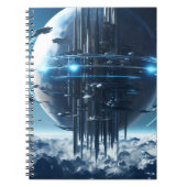 Spiral notebook featuring a galaxy world design notitieboek (Voorkant)
