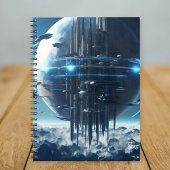 Spiral notebook featuring a galaxy world design notitieboek