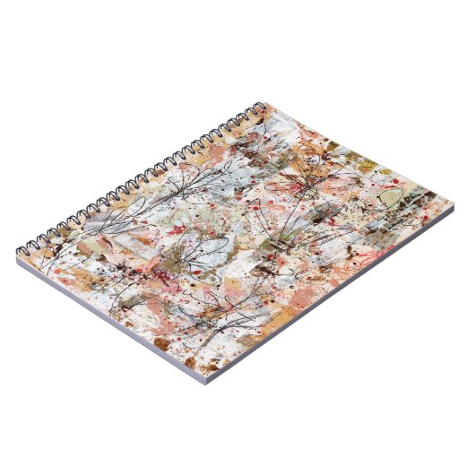 Spiral notebook featuring mixed media artwork. notitieboek (Linkerzijde)