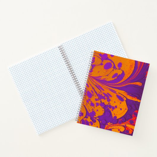 spiral notebook marble design 120 squared pages notitieboek (Binnen)