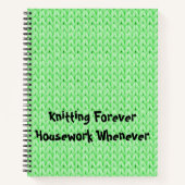 Spiral notebook met groene breiwerk notitieboek (Voorkant)