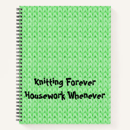 Spiral notebook met groene breiwerk notitieboek