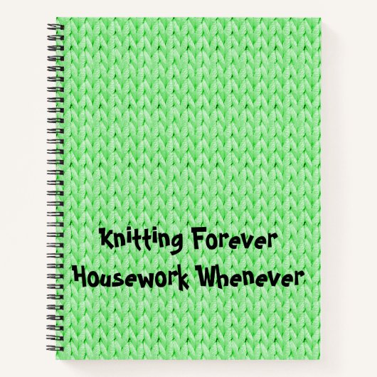 Spiral notebook met groene breiwerk notitieboek (Voorkant)