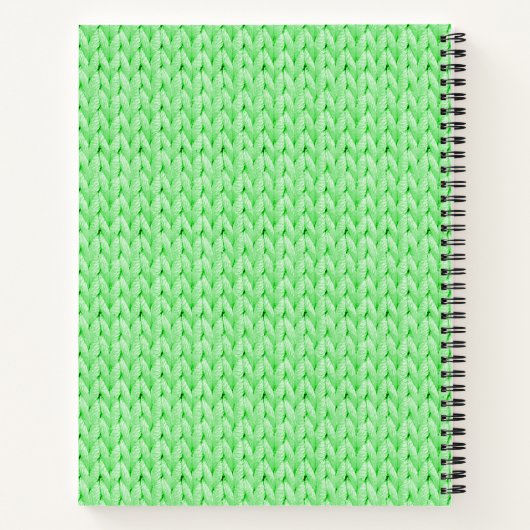 Spiral notebook met groene breiwerk notitieboek (Achterkant)