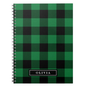 Spiral notebook met groene buffelplaat notitieboek