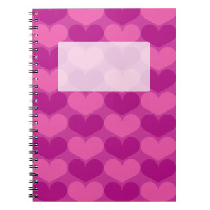 Spiral notebook met leuke roze hartjespatroon notitieboek