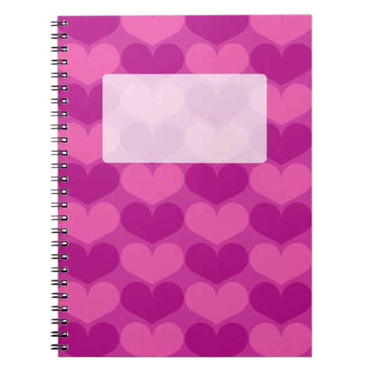 Spiral notebook met leuke roze hartjespatroon notitieboek (Voorkant)