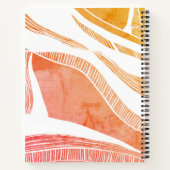 Spiral notebook met rode en Oranje golven Notitieboek (Achterkant)