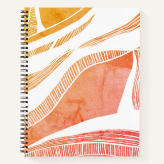 Spiral notebook met rode en Oranje golven Notitieboek