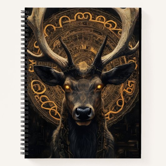 Spiral Notebook – Mystic Deer Guardian | Fantasy A Notitieboek (Voorkant)