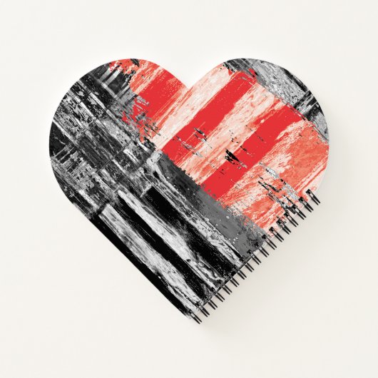 Spiral Notebook – Red Pulse Abstract Design Notitieboek (Achterkant)