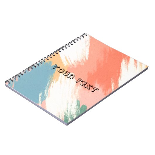 Spiral notebook retro stripe pastel colour notitieboek (Linkerzijde)