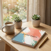 Spiral notebook retro stripe pastel colour notitieboek