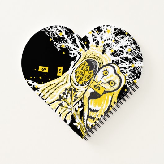 Spiral Notebook – Urban Tree Owl & Wealth Surreal  Notitieboek (Achterkant)