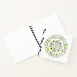 Spiral Notebook w/ Green Mandala Design Notitieboek