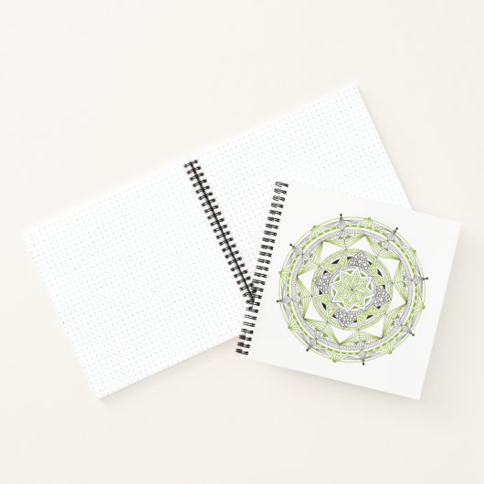 Spiral Notebook w/ Green Mandala Design Notitieboek (Binnen)