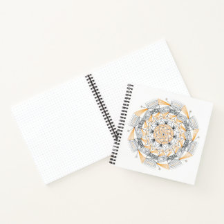 Spiral Notebook w/ Orange Mandala Design Notitieboek
