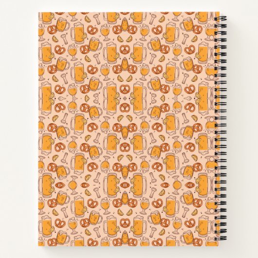 Spiral notebook with an orange pattern notitieboek (Achterkant)