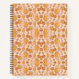 Spiral notebook with an orange pattern notitieboek