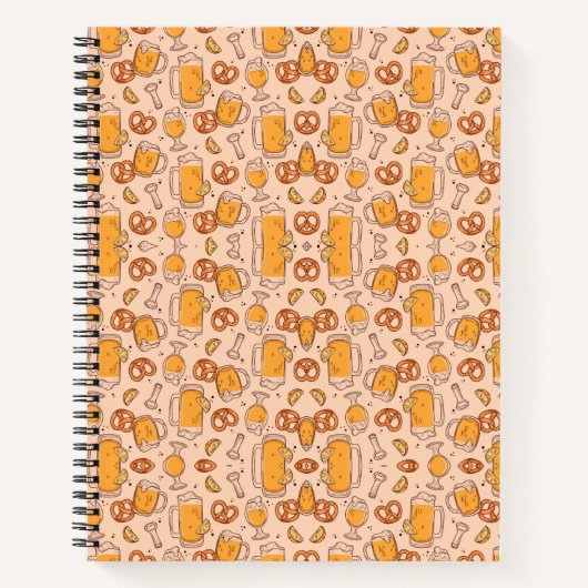 Spiral notebook with an orange pattern notitieboek (Voorkant)